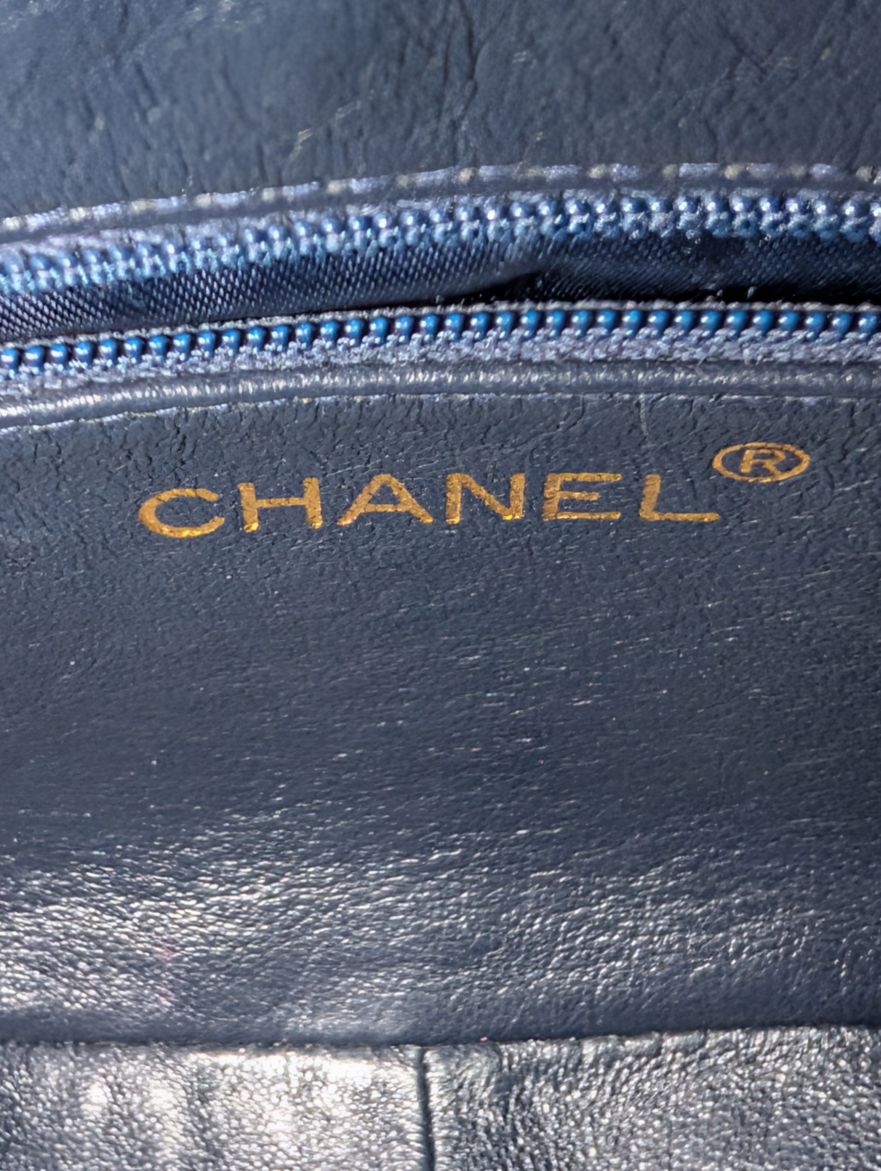 Chanel Vintage Navy 24k Gold-Plated Tassel Camera Bag
