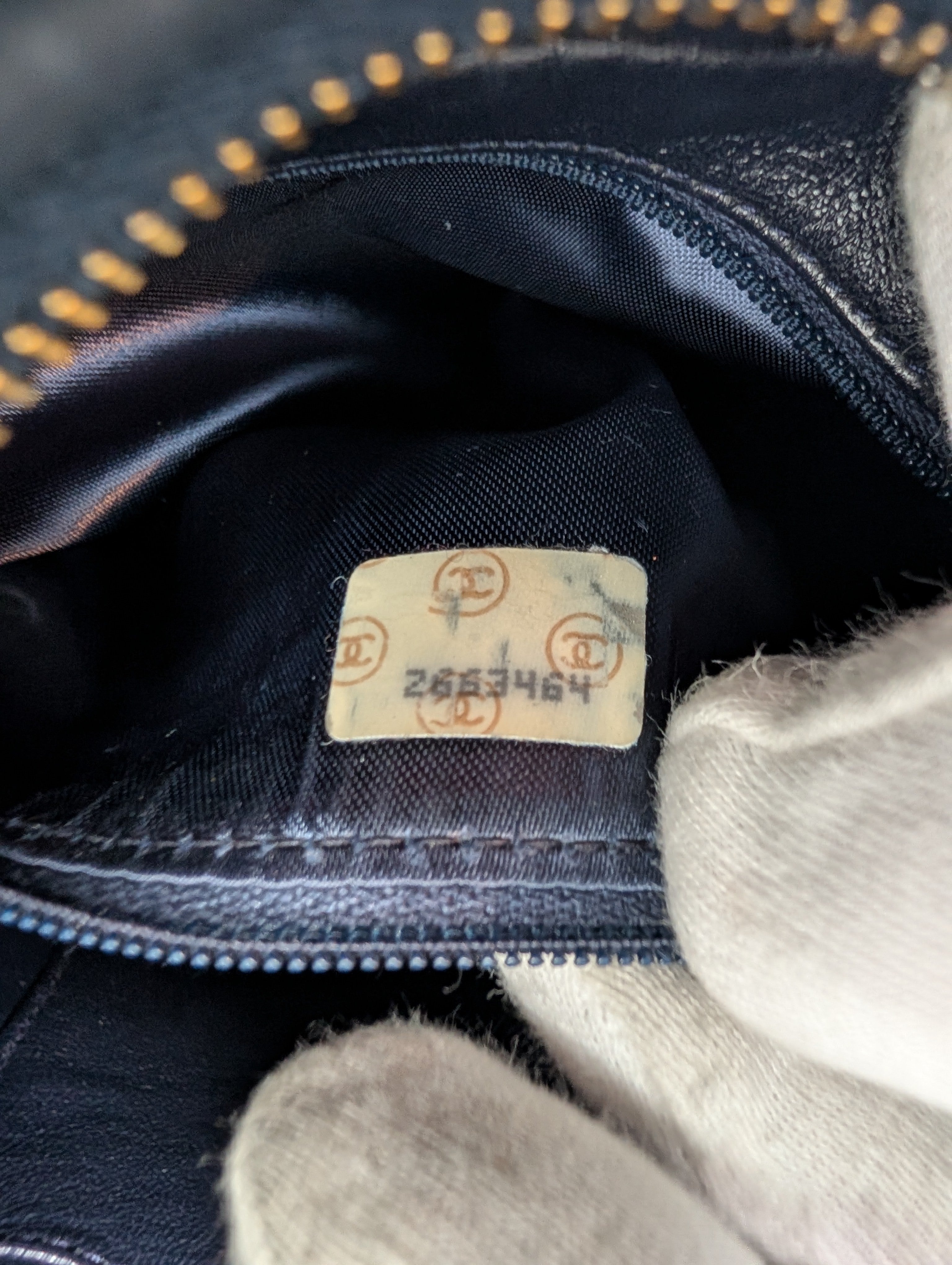 Chanel Vintage Navy 24k Gold-Plated Tassel Camera Bag