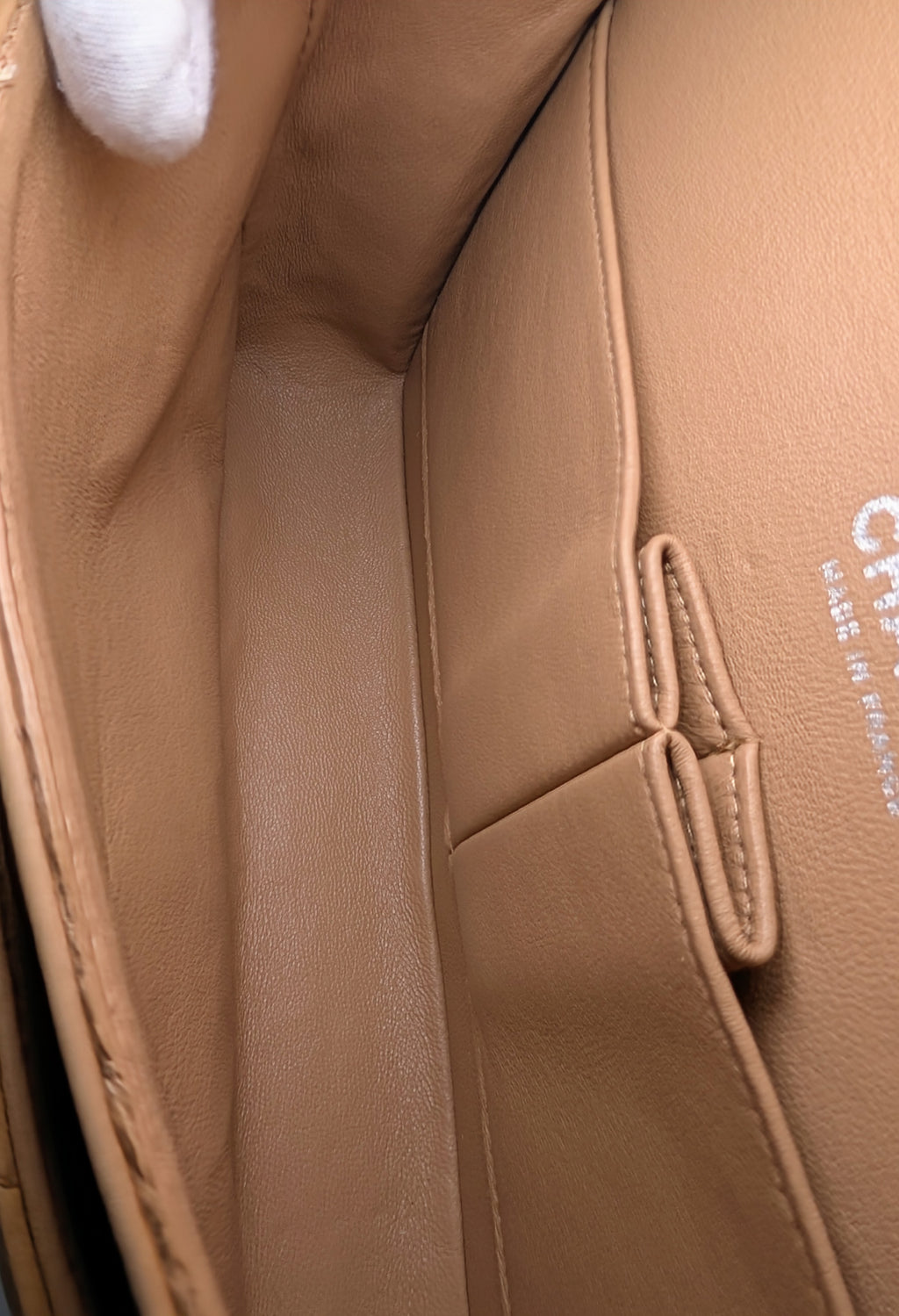 Chanel Vintage Beige Clair Lambskin Classic Medium Double Flap Shoulder Bag