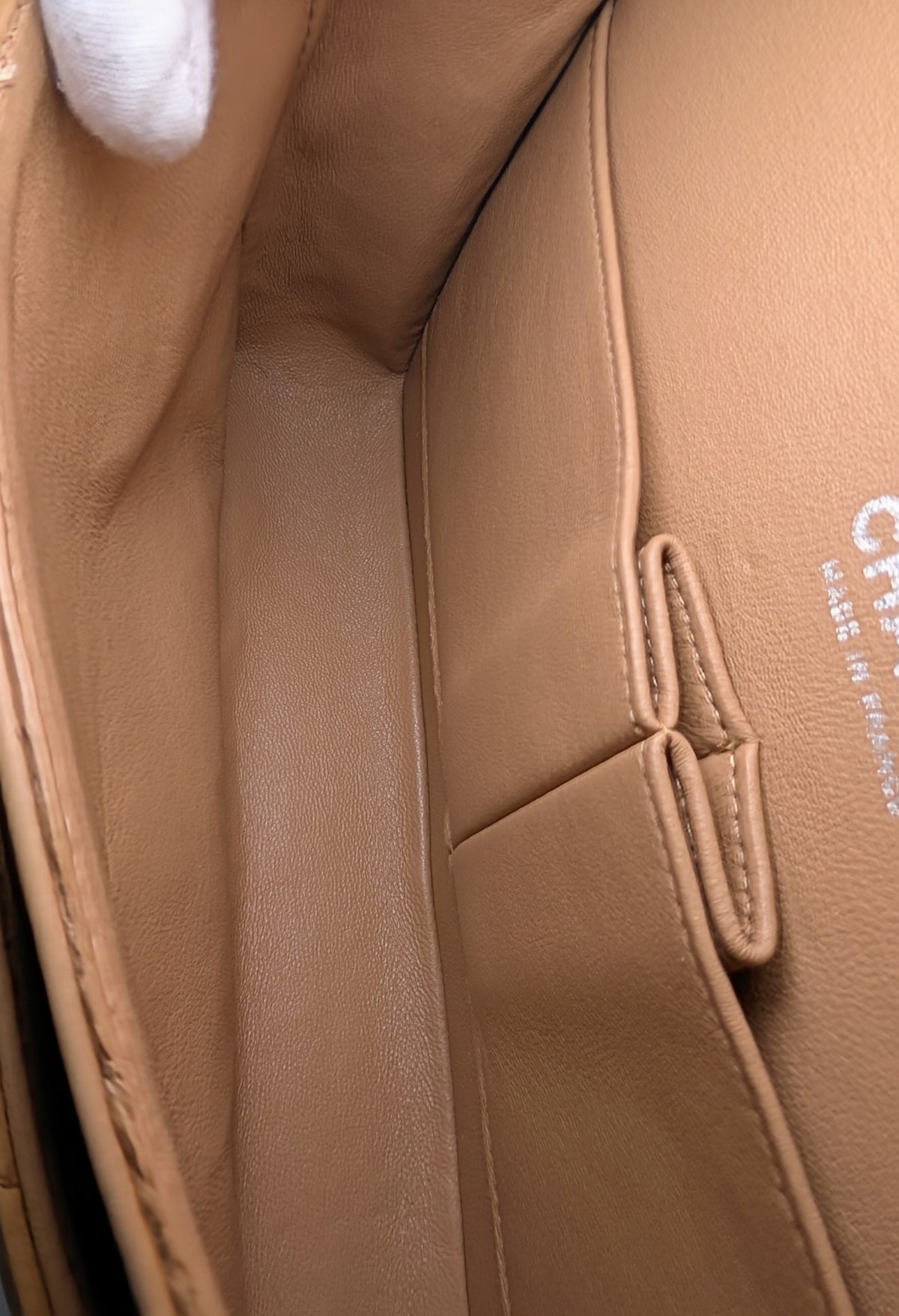 Chanel Vintage Beige Clair Lambskin Classic Medium Double Flap Shoulder Bag