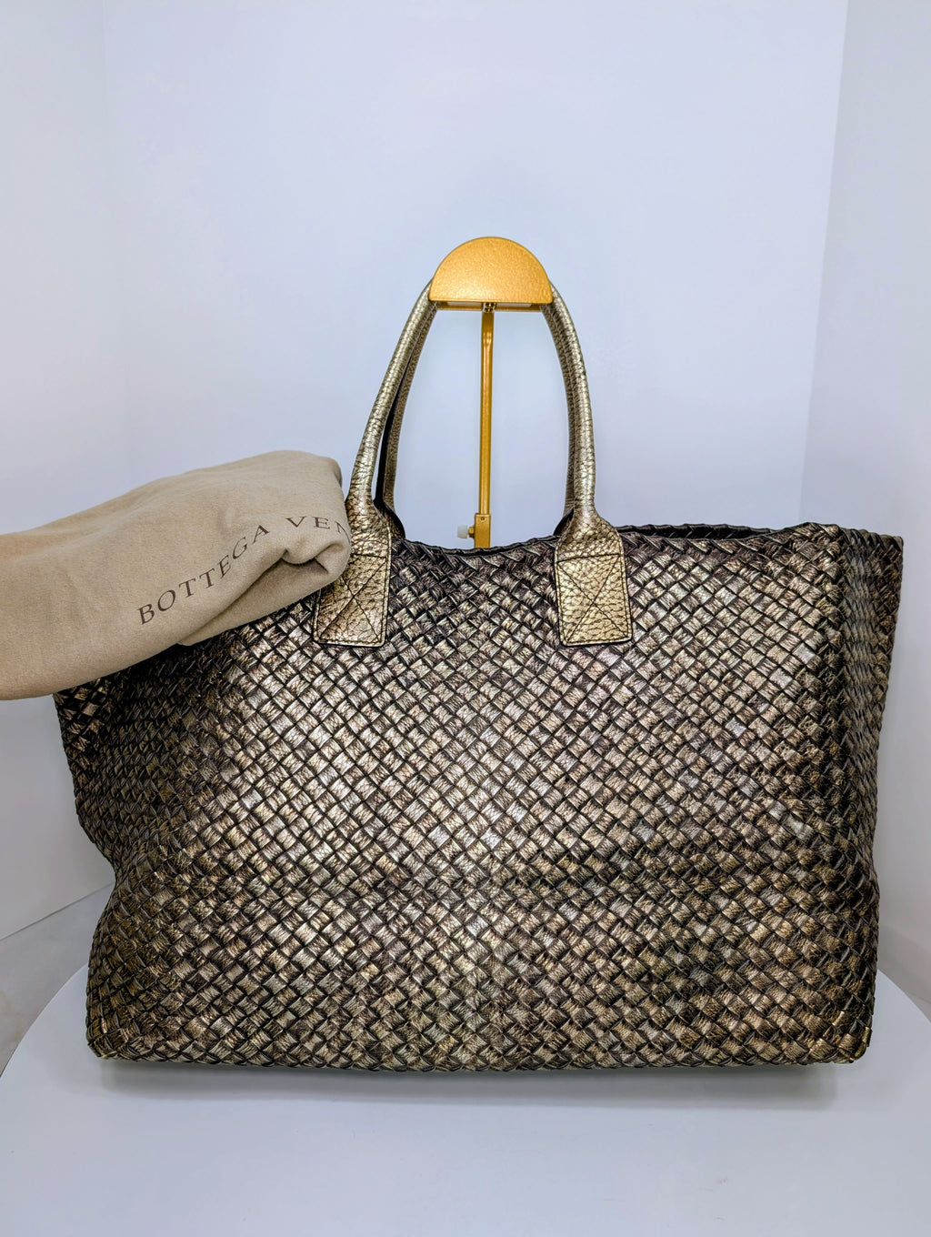 Bottega Veneta Limited Edition (#145 of 500) Golden Cabas Maxi Woven Tote