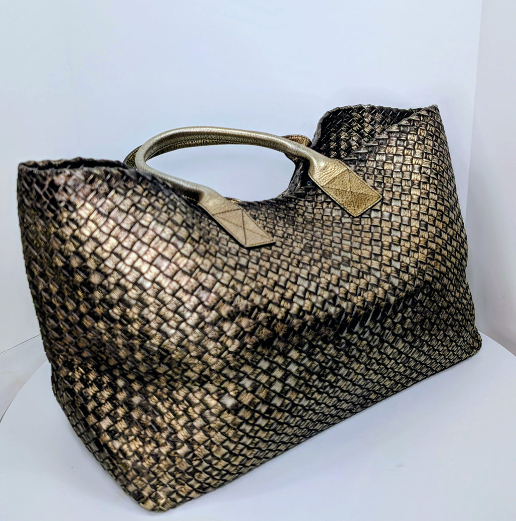 Bottega Veneta Limited Edition (#145 of 500) Golden Cabas Maxi Woven Tote