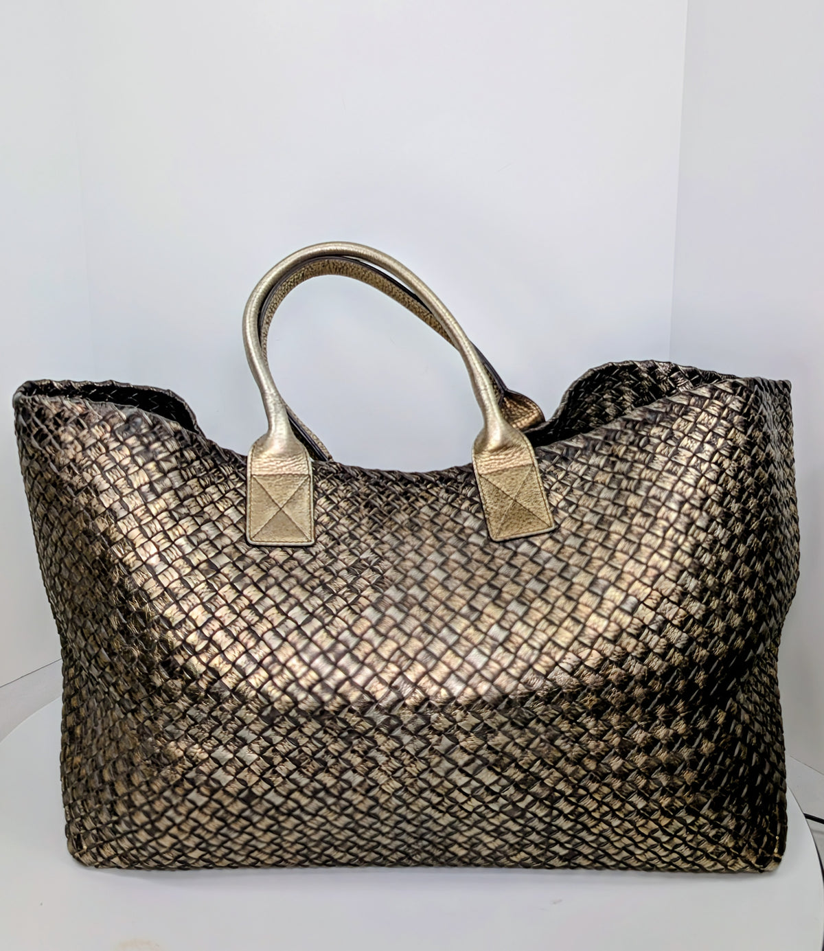 Bottega Veneta Limited Edition (#145 of 500) Golden Cabas Maxi Woven Tote