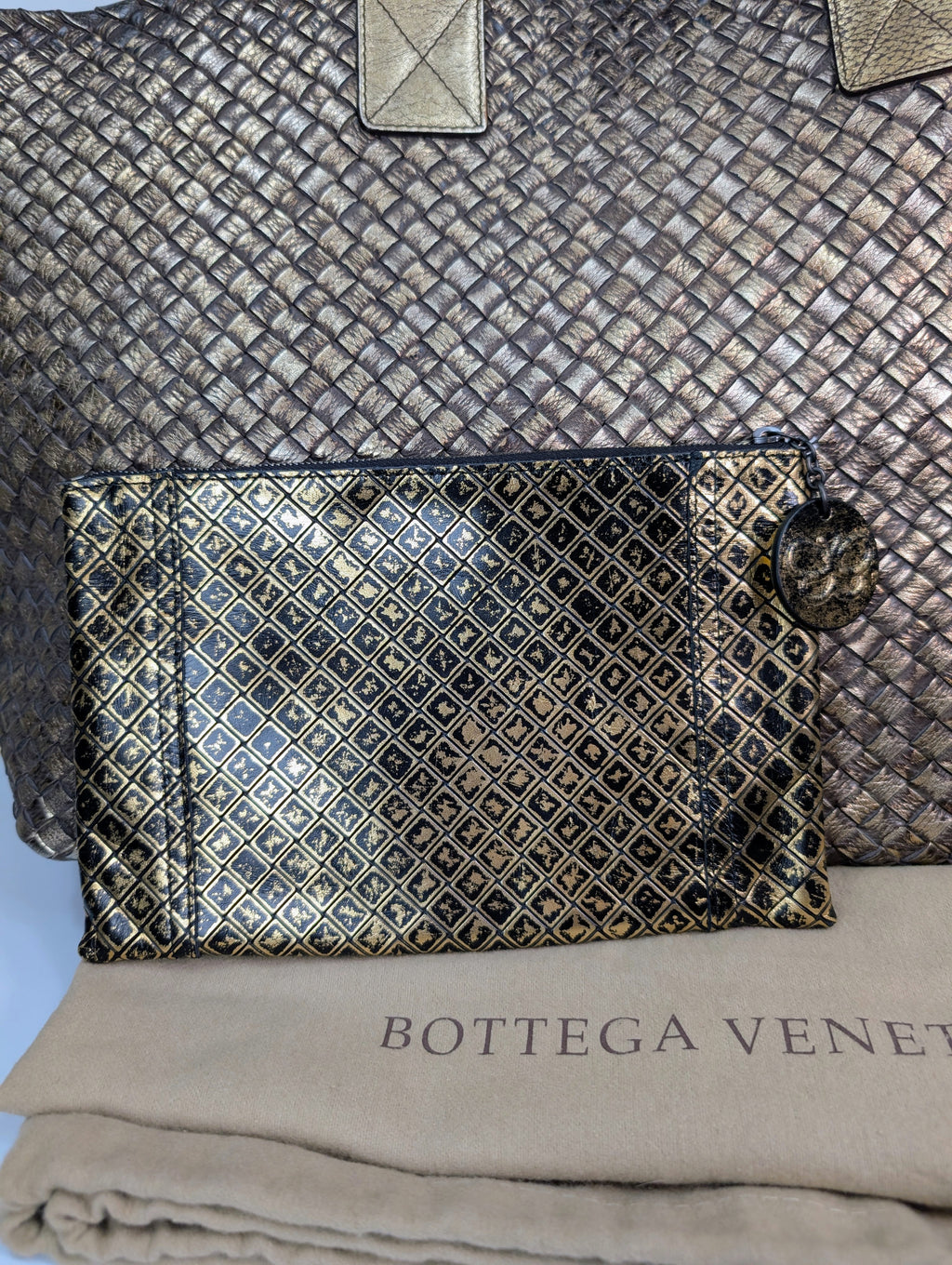 Bottega Veneta Limited Edition (#145 of 500) Golden Cabas Maxi Woven Tote