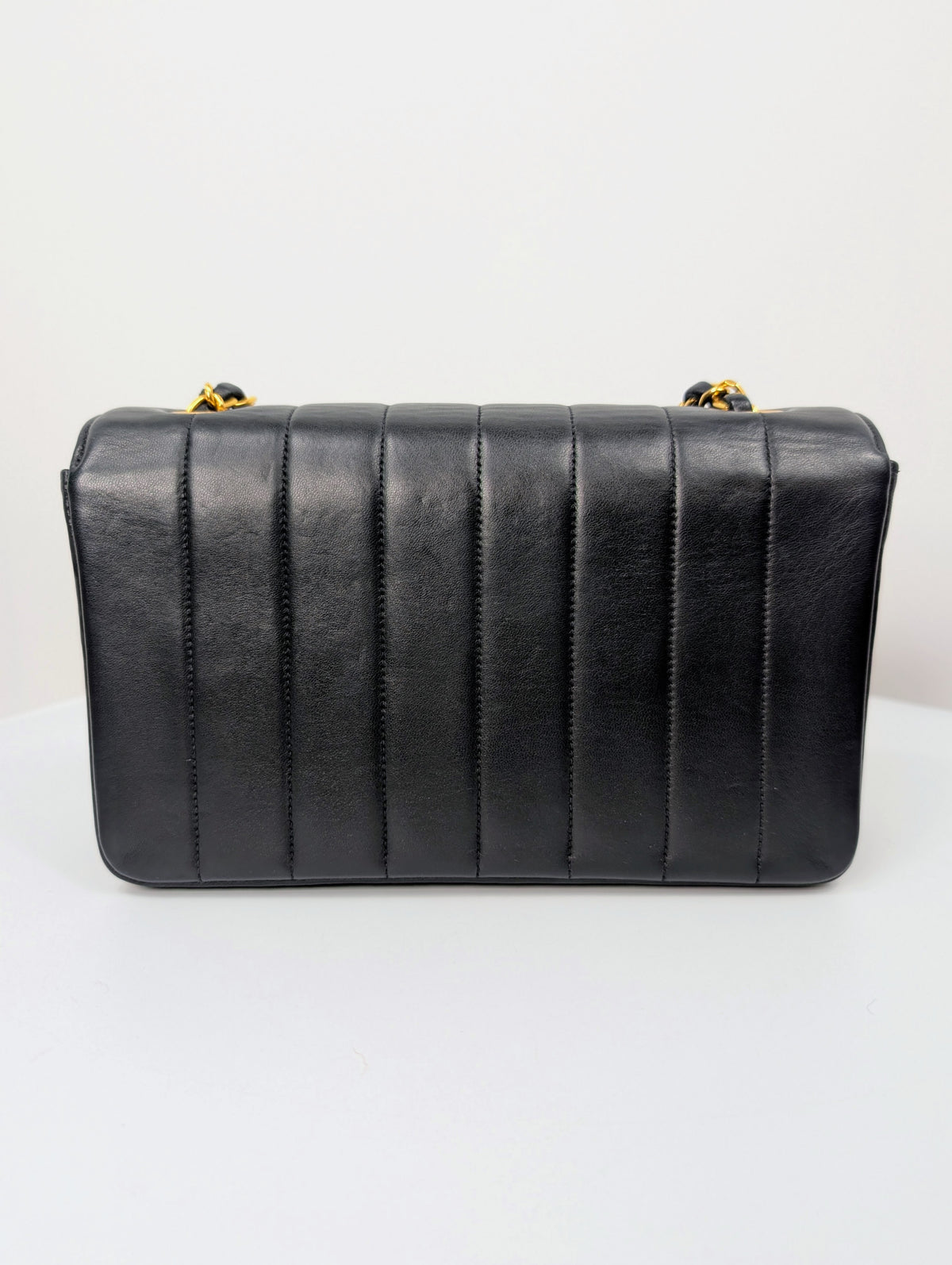 Chanel Small Vintage Vertical Stitch Mademoiselle Diana Flap with 24k Gold-Plated Hardware