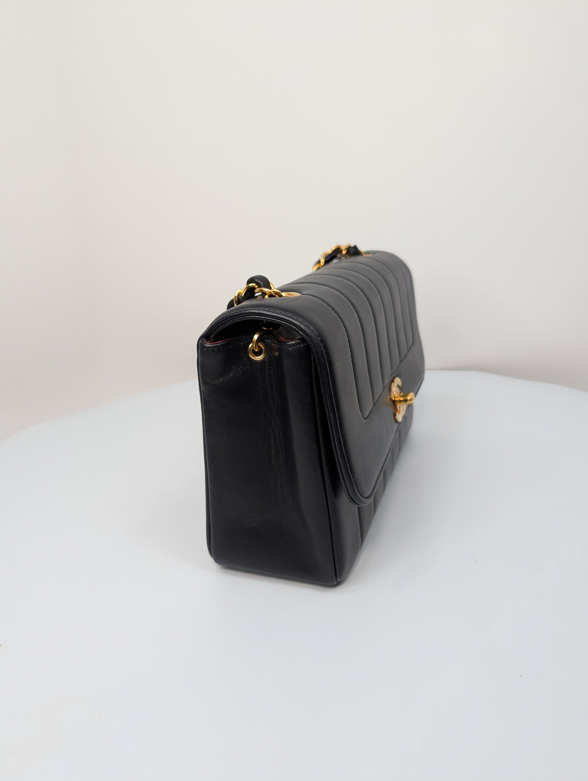 Chanel Small Vintage Vertical Stitch Mademoiselle Diana Flap with 24k Gold-Plated Hardware