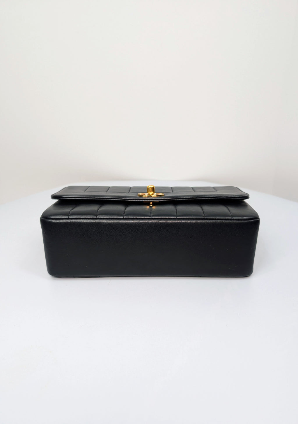Chanel Small Vintage Vertical Stitch Mademoiselle Diana Flap with 24k Gold-Plated Hardware