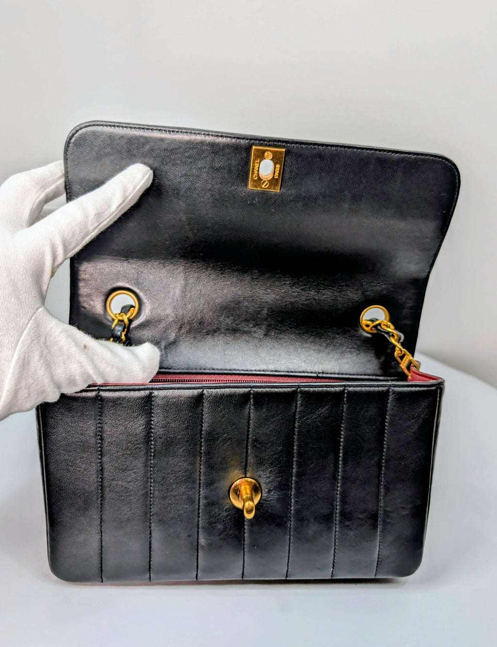 Chanel Small Vintage Vertical Stitch Mademoiselle Diana Flap with 24k Gold-Plated Hardware