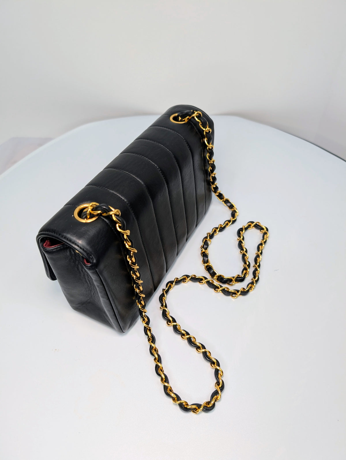 Chanel Small Vintage Vertical Stitch Mademoiselle Diana Flap with 24k Gold-Plated Hardware