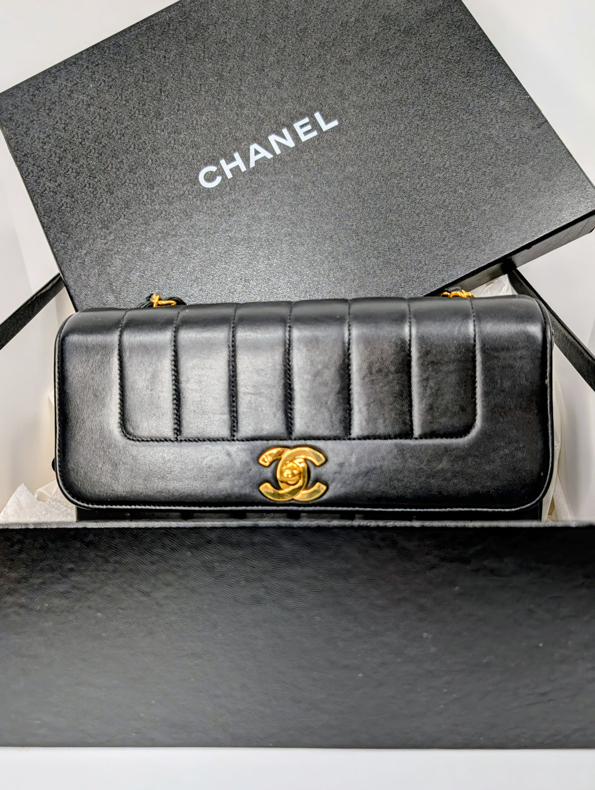 Chanel Small Vintage Vertical Stitch Mademoiselle Diana Flap with 24k Gold-Plated Hardware
