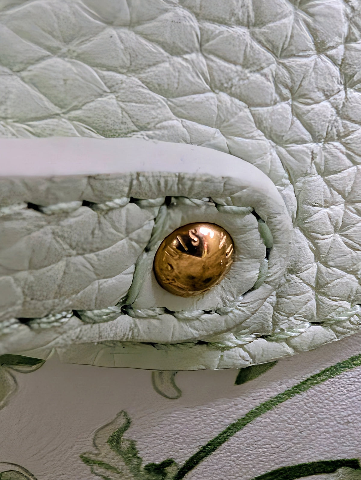 Louis Vuitton Limited Edition Pale Mint Cream Taurillon Leather Capucines Mini Flower Crown Bag