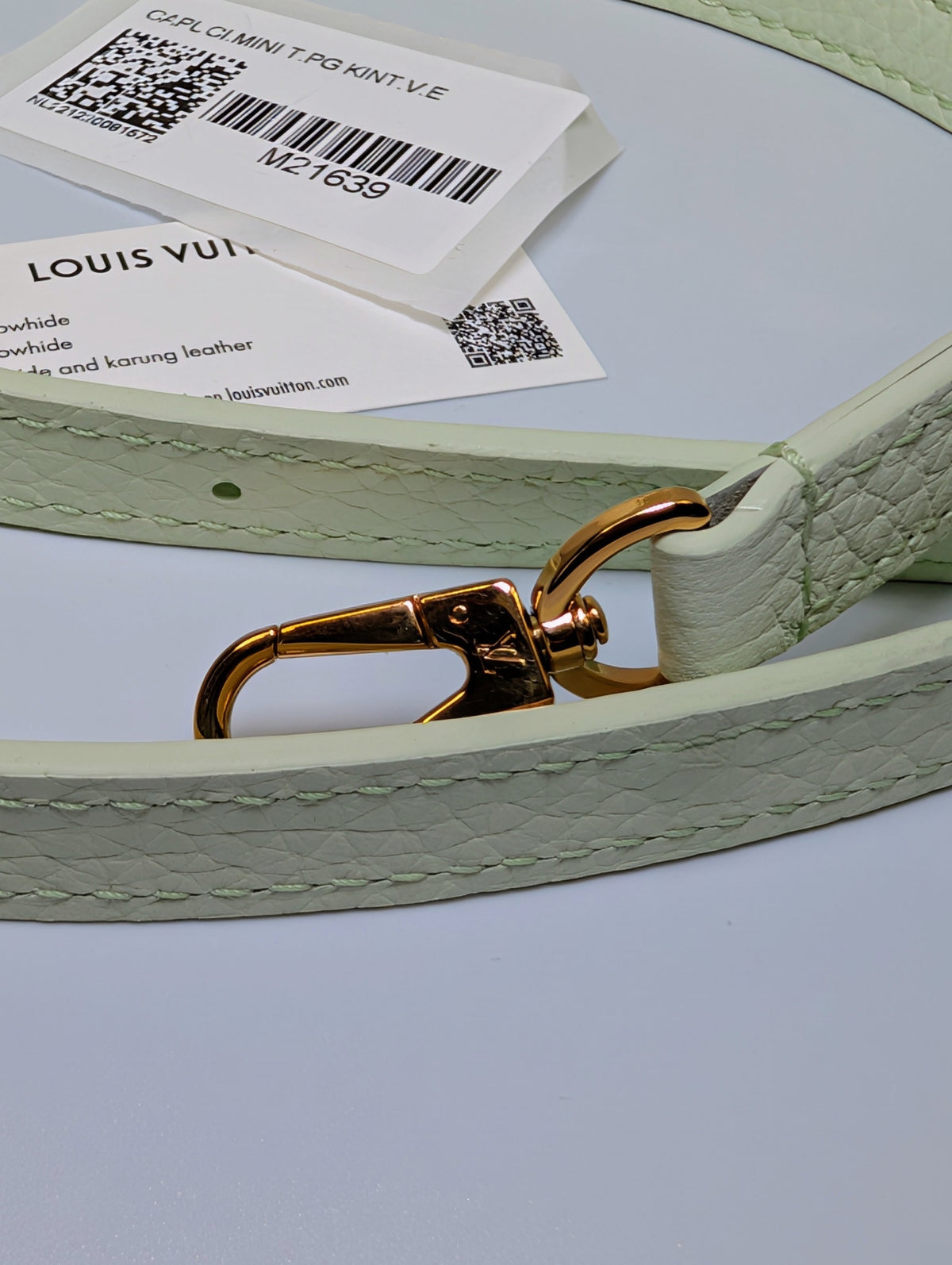 Louis Vuitton Limited Edition Pale Mint Cream Taurillon Leather Capucines Mini Flower Crown Bag