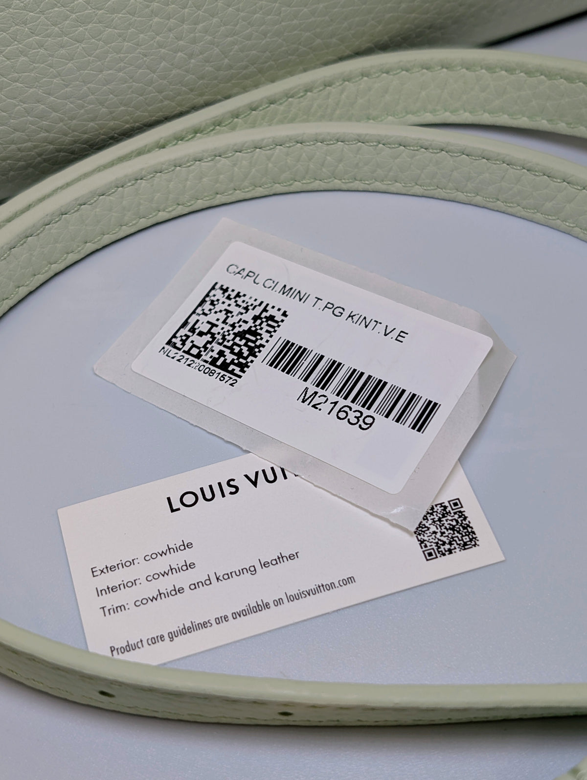 Louis Vuitton Limited Edition Pale Mint Cream Taurillon Leather Capucines Mini Flower Crown Bag