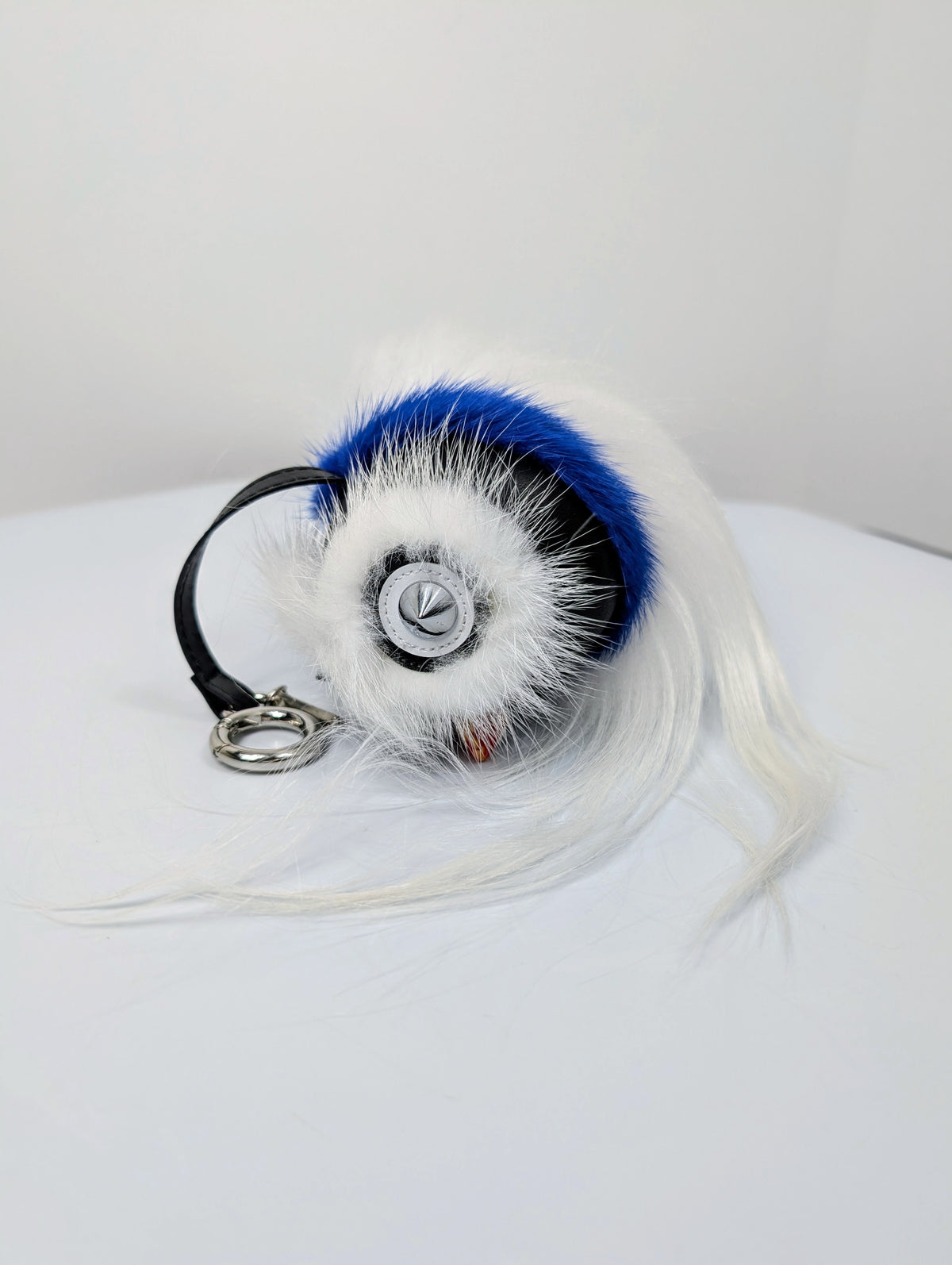 Fendi Bag Bugs Royal Blue & White Fox and Goat Fur Monster Bag Charm