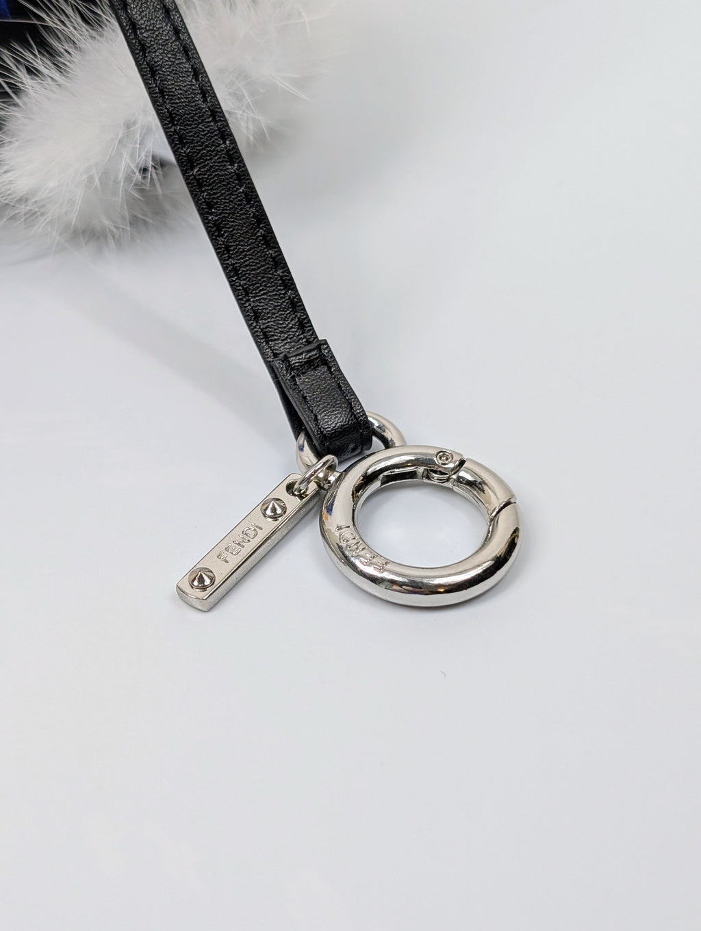 Fendi Bag Bugs Royal Blue & White Fox and Goat Fur Monster Bag Charm