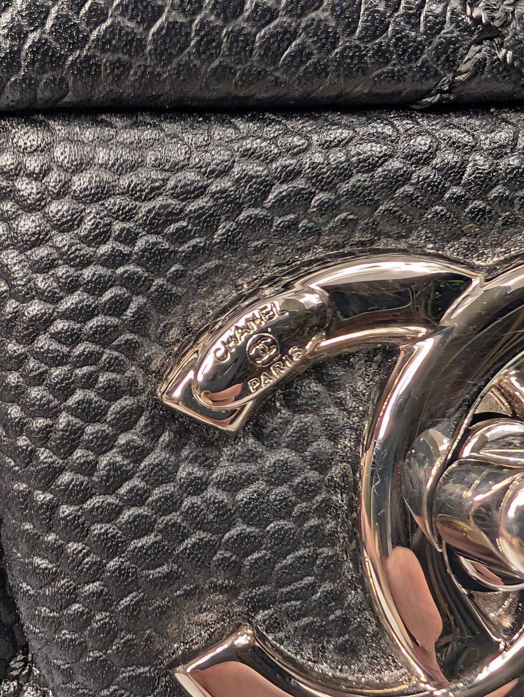 Chanel Black Caviar Quilted Easy Flap 20-Series Zip Shoulder Bag