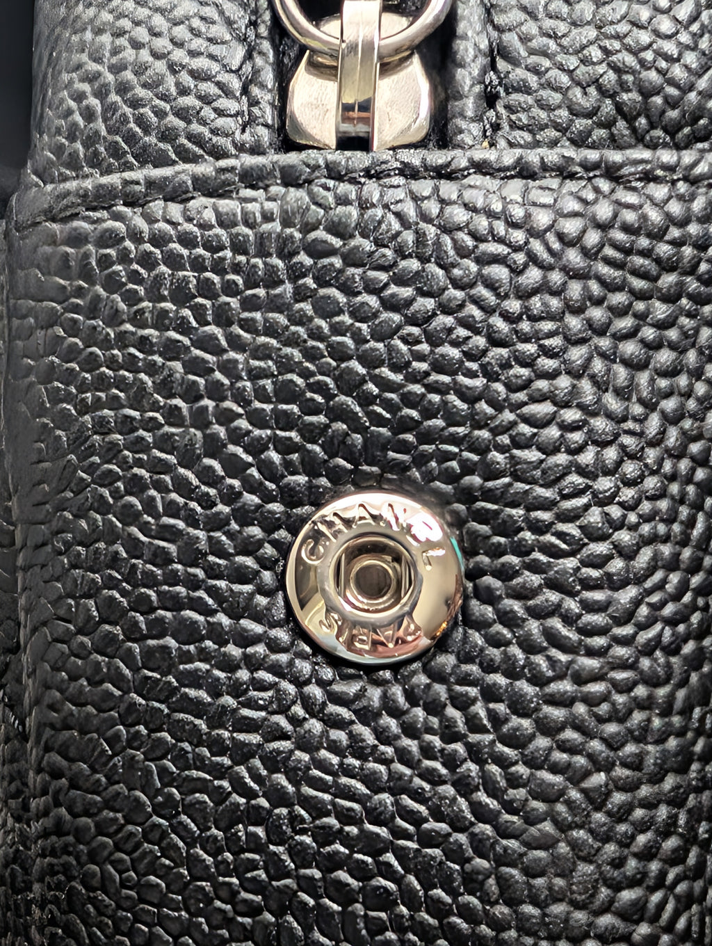 Chanel Black Caviar Quilted Easy Flap 20-Series Zip Shoulder Bag