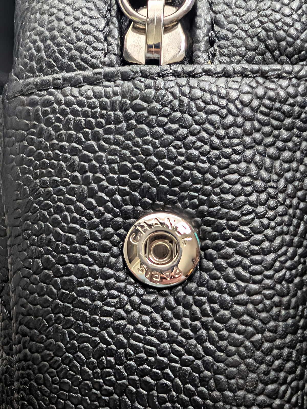 Chanel Black Caviar Quilted Easy Flap 20-Series Zip Shoulder Bag