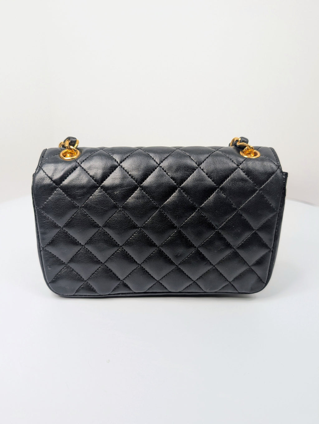Chanel Vintage 1-Series Black Quilted Lambskin Mini Flap Bag 24K Gold Plated HW