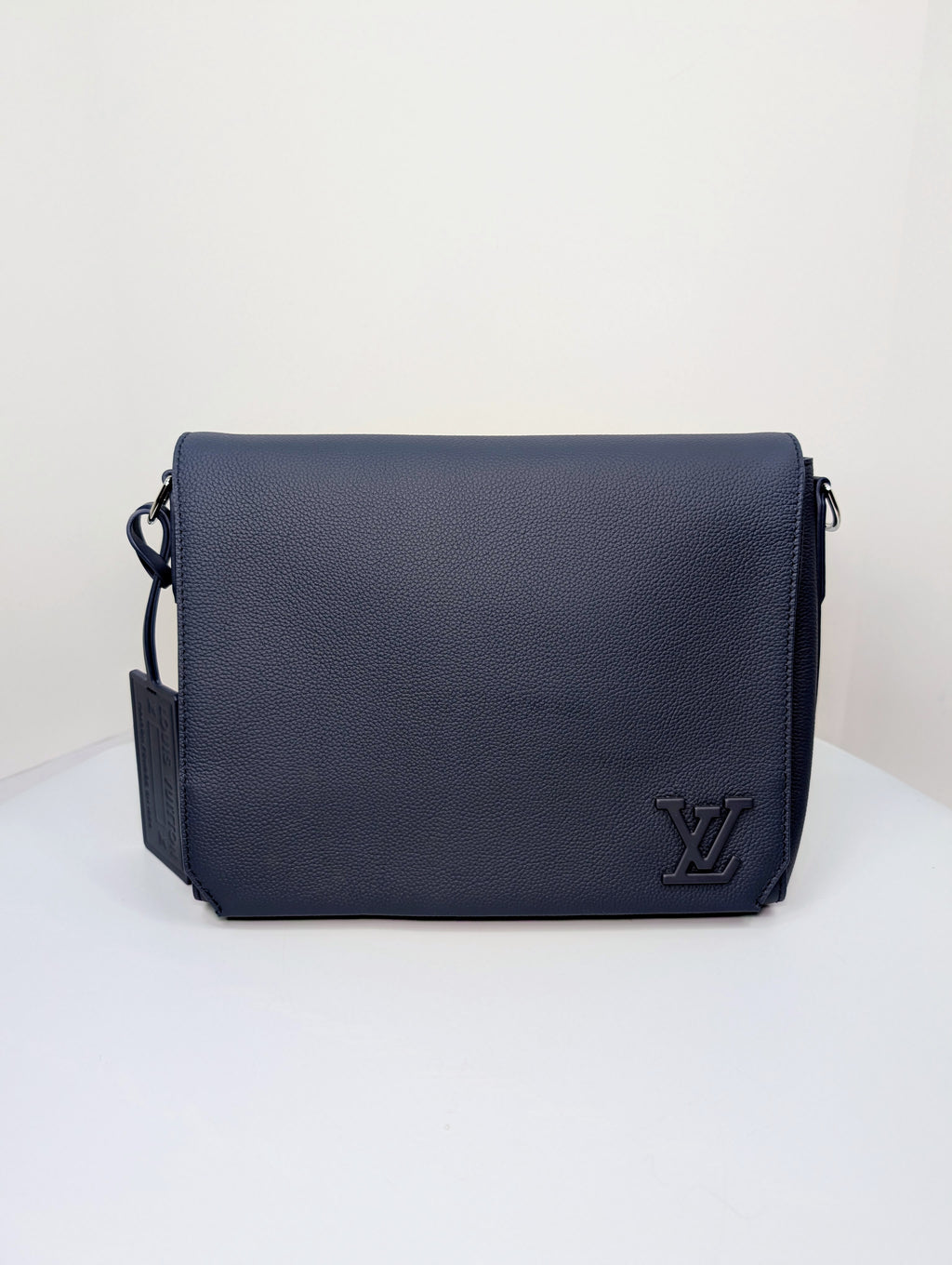 Louis Vuitton Marine Blue Calfskin Aerogram Messenger Crossbody Bag NWT