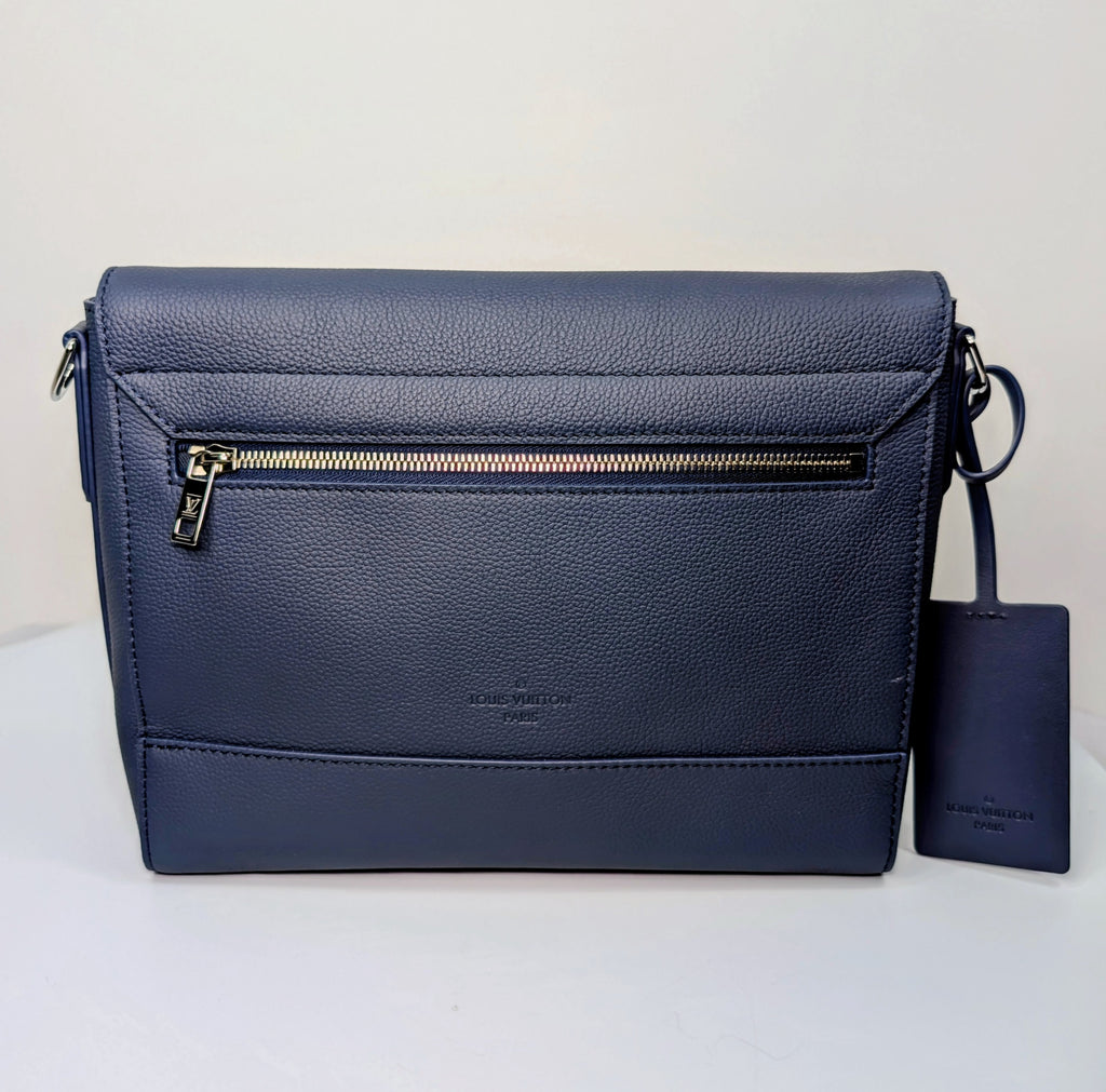 Louis Vuitton Marine Blue Calfskin Aerogram Messenger Crossbody Bag NWT