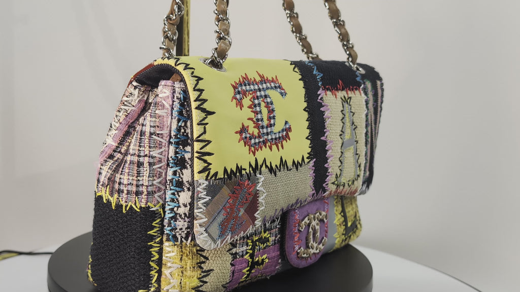 Chanel Unique 2011 Runway Jumbo Rainbow Patchwork Bag