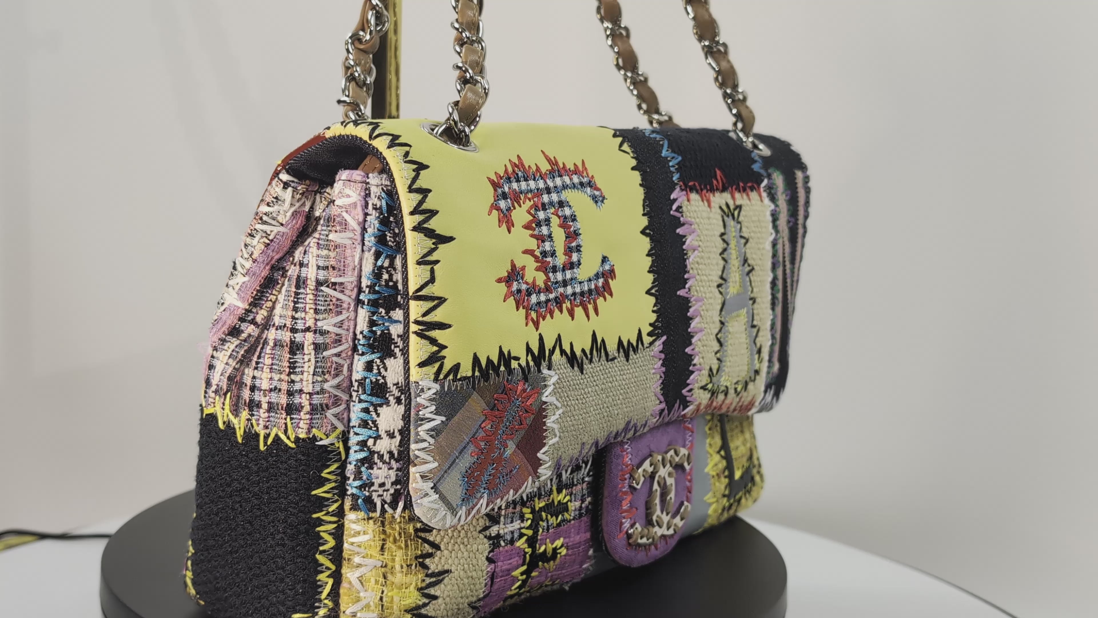 Chanel Unique 2011 Runway Jumbo Rainbow Patchwork Bag